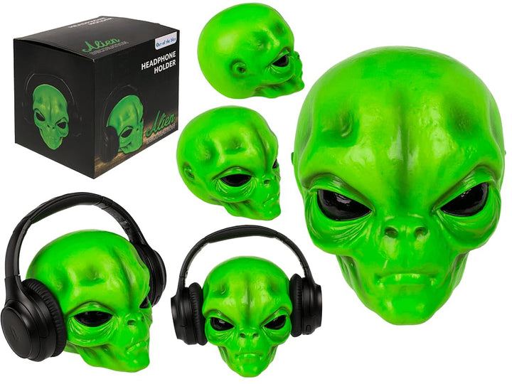 Out of the blue Kopfhörerhalterung, Alien, ca. 16 x 18 x 18 cm, aus Polyresin, in Geschenkverpackung