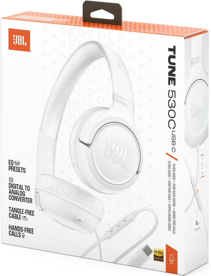 JBL Tune 530 C, kabelgebundene On-Ear-Kopfhörer mit Mikrofon, JBL Pure Bass Sound, EQ-Presets, USB-C