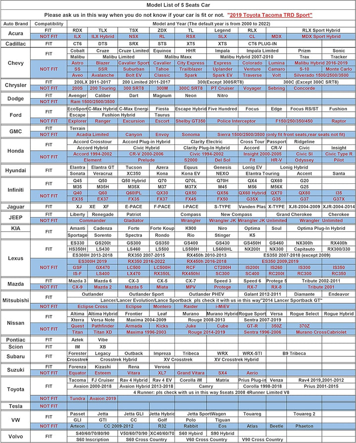 Vankerful Kunstleder-Autositzbezüge, universell passend für die meisten Pkw, SUV, Limousinen und Lkw
