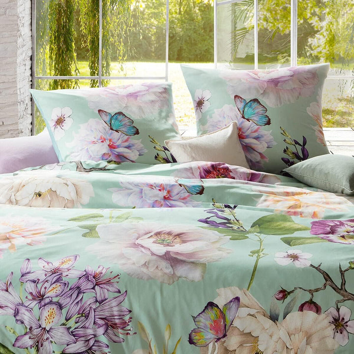 fleuresse Mako-Satin Bettwäsche Bed Art S Nuneaton mint 1 Bettbezug 200 x 200 cm + 2 Kissenbezüge 80