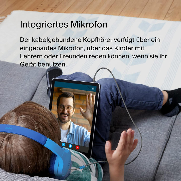 Belkin Sound Form Mini On-Ear-Kopfhörer mit Kabel für Kinder, Over-Ear-Headset mit integriertem Mikr