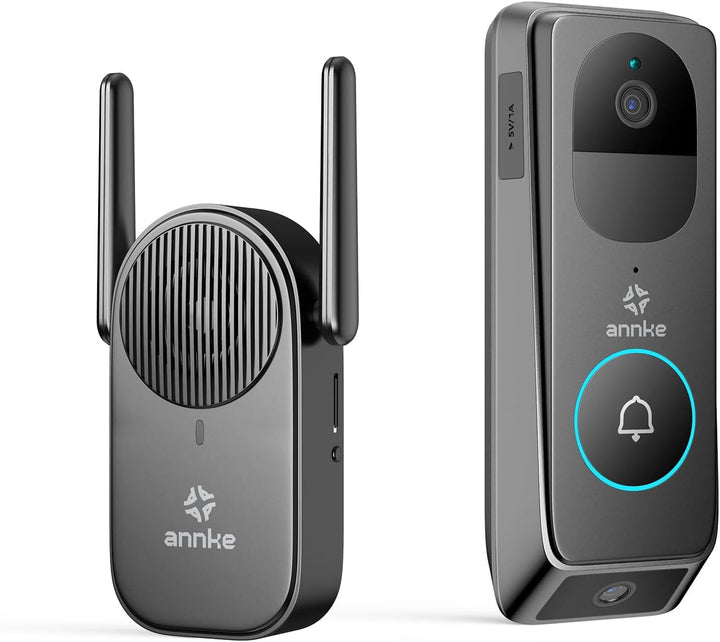 ANNKE Videotürklingel Akku (Dual Camera), 3MP WLAN Türklingel mit Kamera, Video Doorbell mit 2-Wege-