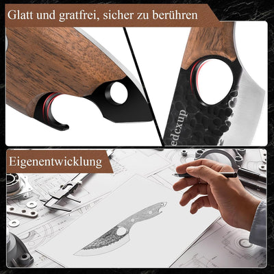 Kochmesser Klingenlänge 15CM Küchenmesser Hochlegierter Edelstahl Kochmesser mit Lederscheide Komfor
