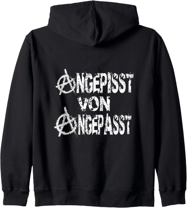 Angepisst von Angepasst Rebell Punk Be Different Anarchie Kapuzenjacke