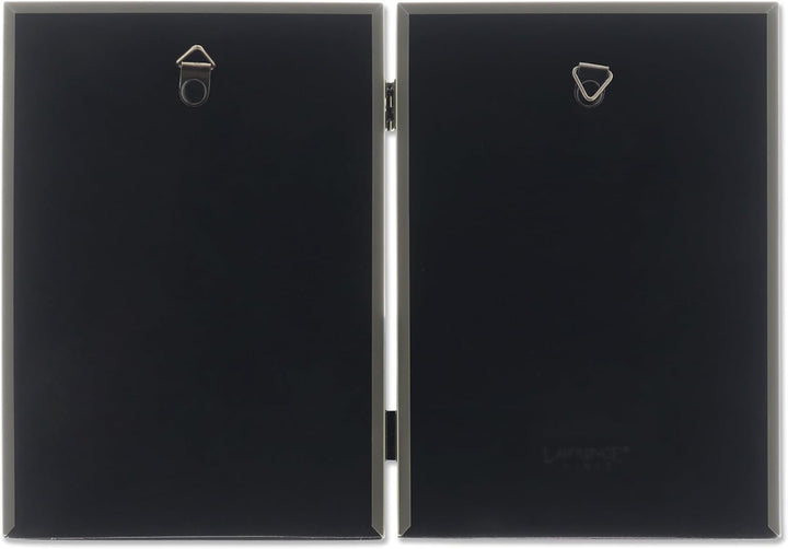 Lawrence Frames 11457D Doppel-Bilderrahmen, antikes Messing, 12,7 x 17,8 cm Goldfarben satiniert 5x7