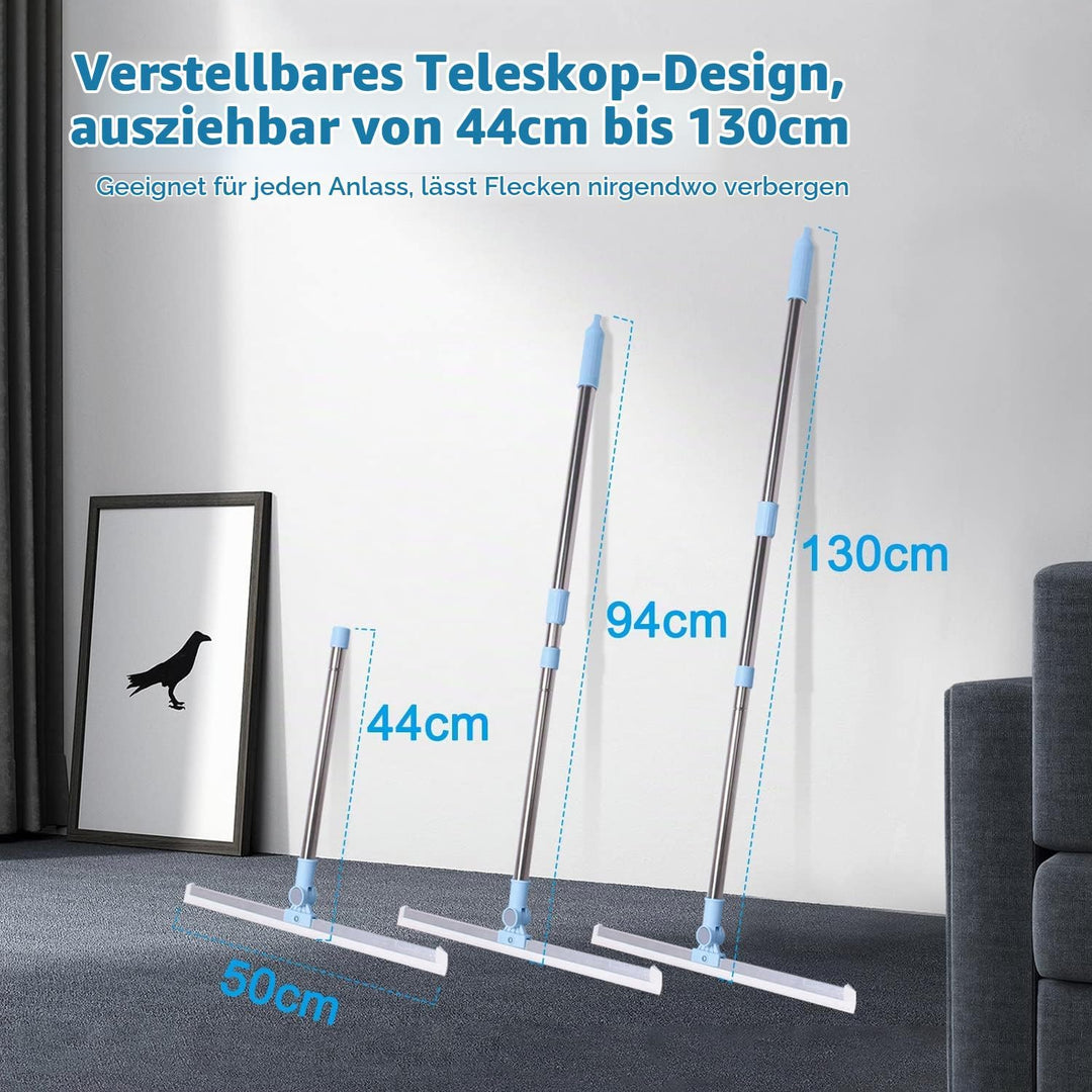 Wiseten Wasserschieber Bodenabzieher - Abzieher Boden Dusche mit Extra Langlebiger 50cm Gummilippe,