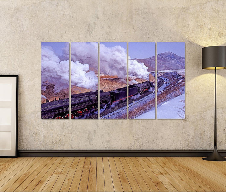 islandburner Bild auf Leinwand Alte Eisenbahn In Den Bergen Dampflok Bilder Wandbilder Poster Leinwa