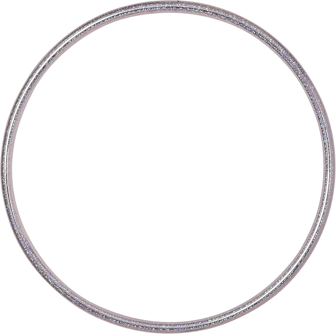 hoopomania Kinder Hula Hoop, Glitter Farben, Ø60/70/80cm Ø80cm Silber, Ø80cm Silber
