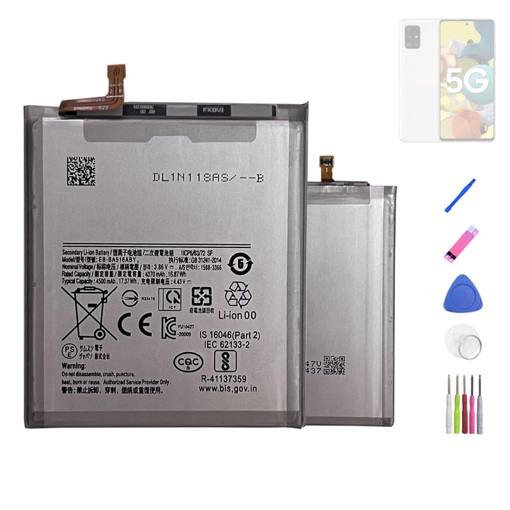 HIGHAKKU Ersatzakku EB-BA516ABY kompatibel mit Samsung Galaxy A51 5G SM-A516 with Tools, A51 5G SM-A