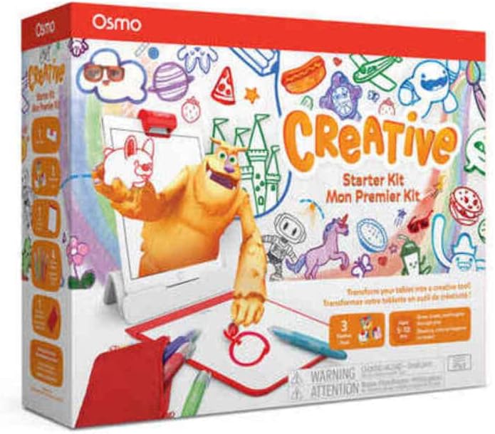 Osmo - Creative Starter Kit for iPad - 3 Educational Learning Games - Ages 5-10 - Drawing, Word Prob
