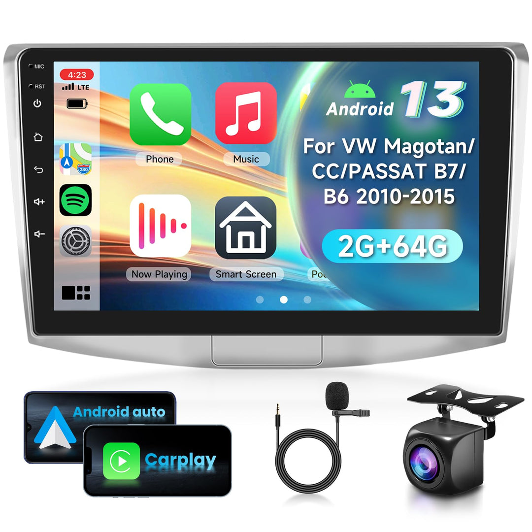 2G&64G VECHTEL 10.1" Bluetooth-Autoradio für VW Magotan/CC 2010-2014 Passat B7/B6 2010-2015 Carplay