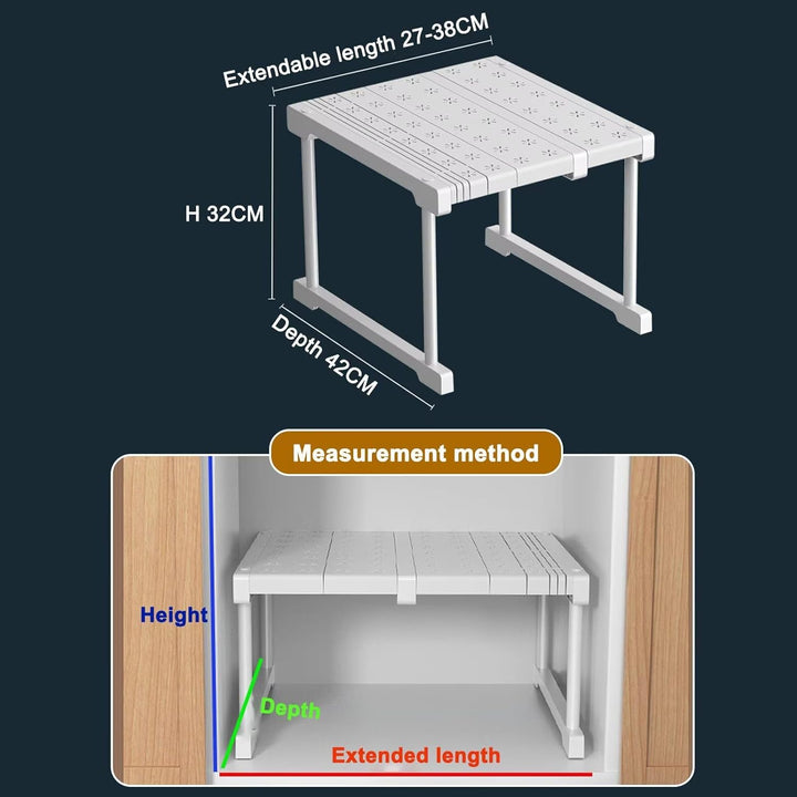 Erweiterbares Schrankregal, Verstellbare Kleiderschrank Organizer Rack, Stapelbar Aufbewahrungsorgan