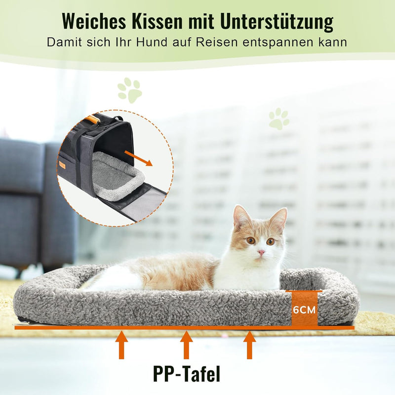 Morpilot Katzentransportbox für grosse Katzen und Welpen bis 7kg, Katzenbox Hundetasche mit Sicherhe