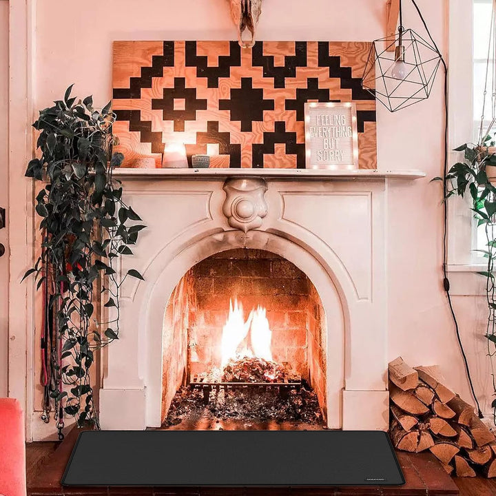 Feuerfeste Unterlage Kamin Matte Hitzeschutzmatte 120 x 80 cm Halbrunde Feuerfeste Matte für Holzofe