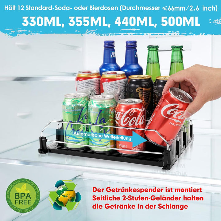 BingoHive Automatisch Kühlschrank Dosen Organizer Kühlschrank Organizer Dosen Dosenhalter Kühlschran
