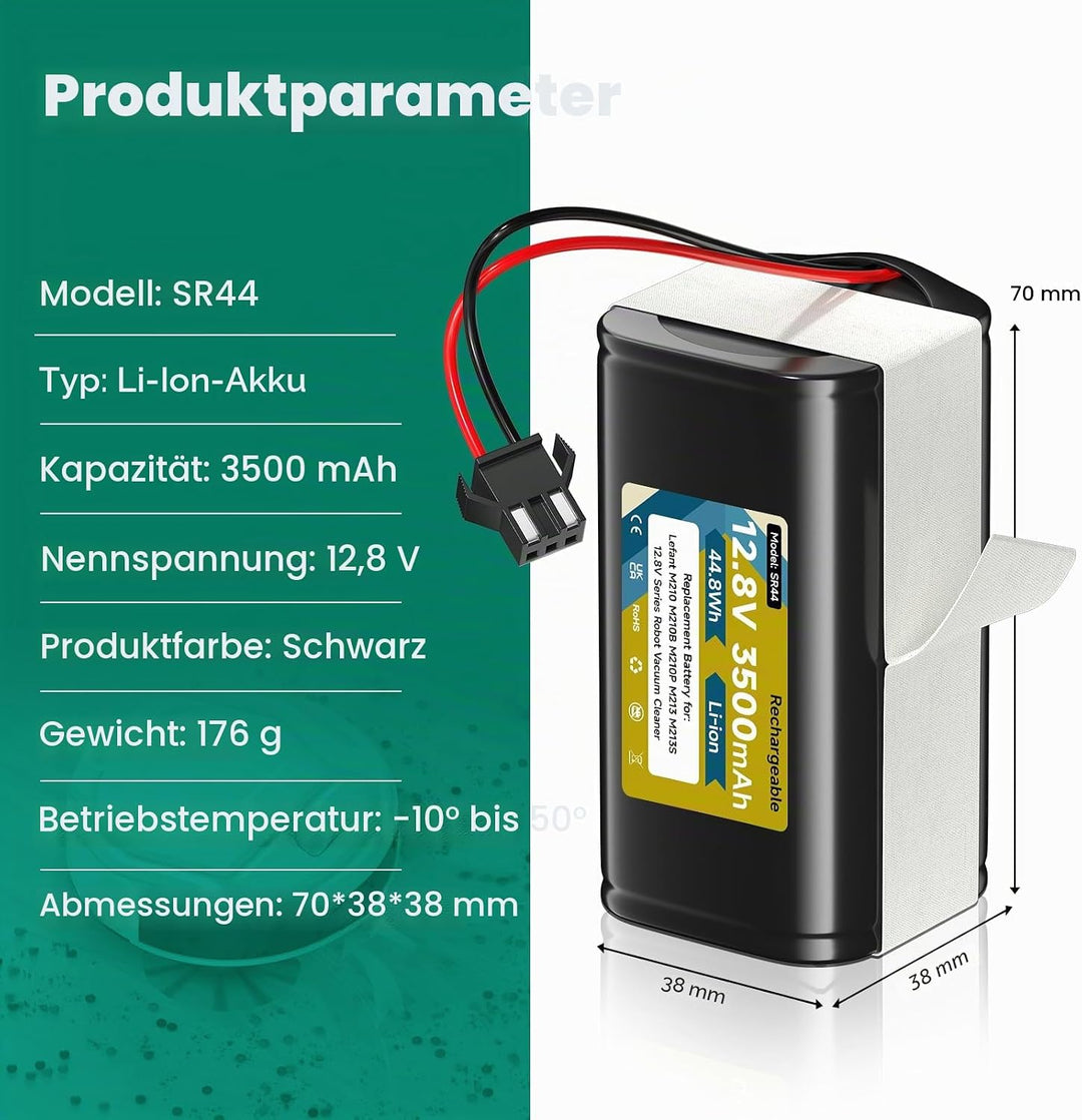 12,8V 3500mAh Ersatzakku für Lefant M210 / M210B / M210P / M213 / M213S, Akku für OKP K2 (Not for 14