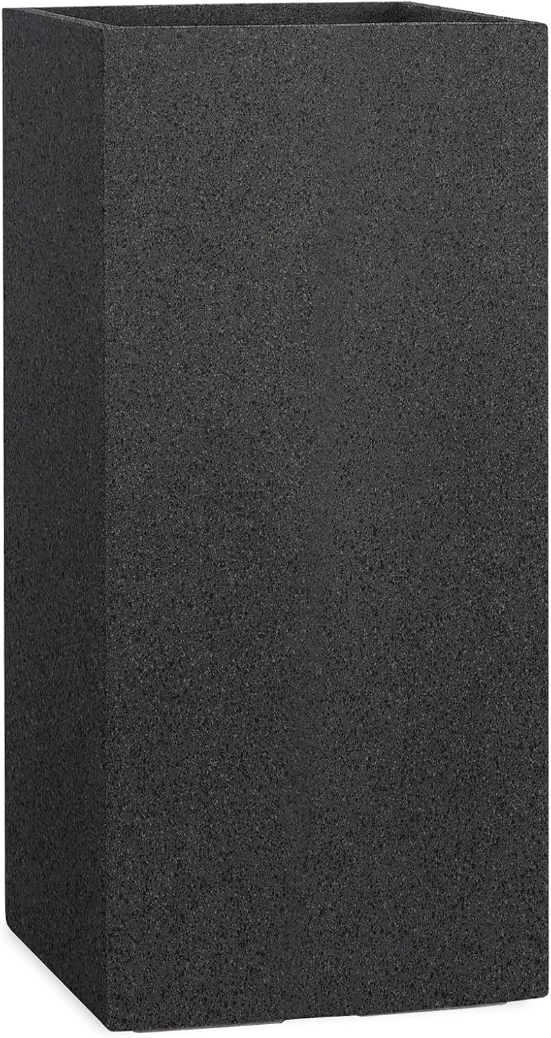 Pflanzwerk® Pflanzkübel Tower Granit Anthrazit 50x23x23cm *Frostbeständiger Blumenkübel* *UV-Schutz*