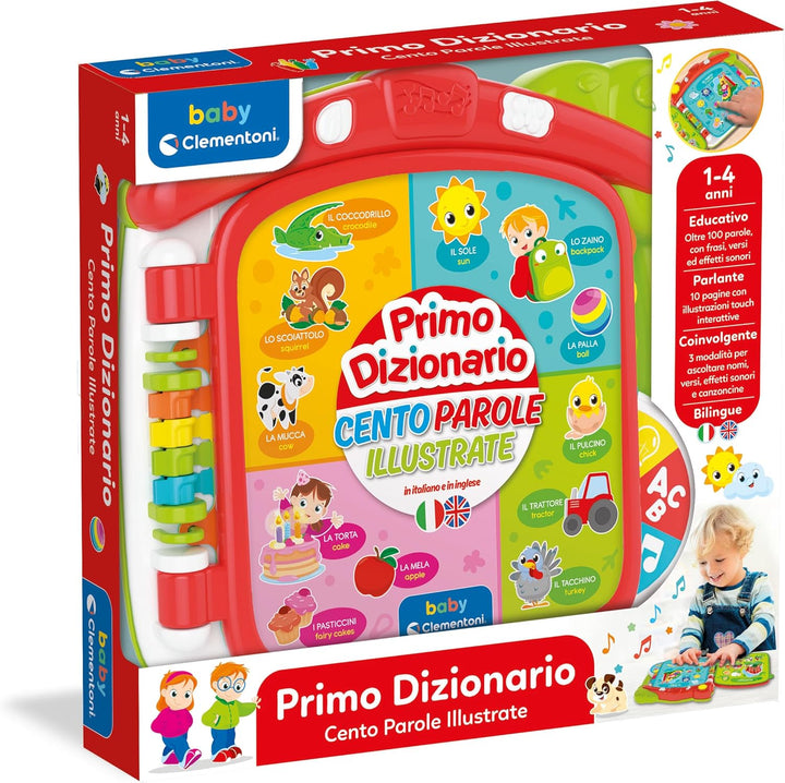 Clementoni Baby Scopro die Welt in 100 Worten – interaktives Buch 1 Jahr sprechend elektronisch spre