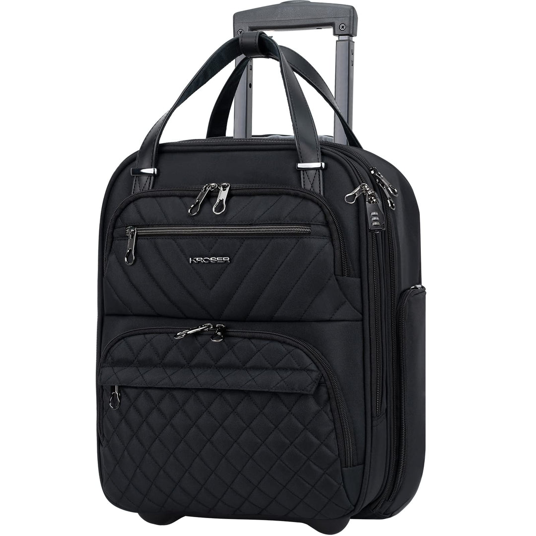 KROSER Handgepäck Koffer Trolley 40cm, Carry On Untersitzer Multifunktional 16-Zoll Leichter Über-Na