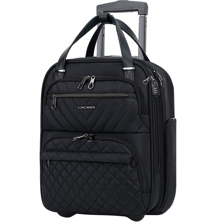 KROSER Handgepäck Koffer Trolley 40cm, Carry On Untersitzer Multifunktional 16-Zoll Leichter Über-Na