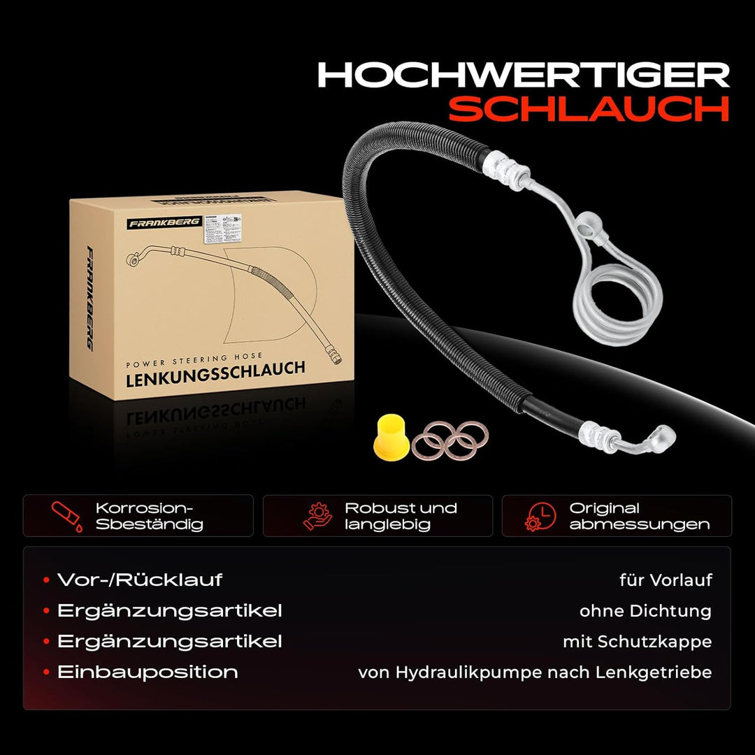 Frankberg Servolenkung Schlauch Diesel Benzin Kompatibel mit A4 8D2 8D5 1.8L 1.9L 1995-2001 A6 4B2 4