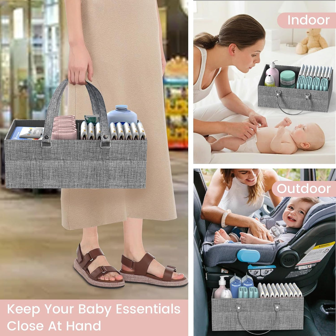 LIDTOP 2-in-1-Baby-Wickeltasche &amp; 3-stöckiger Roll-Wagen, Windel-Caddy Organizer mit Trennwänden, mo