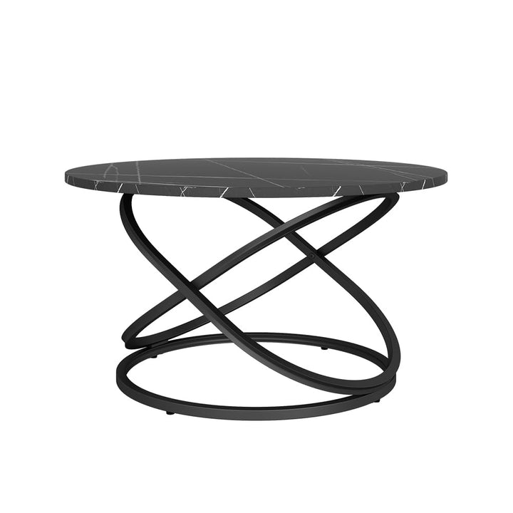 Vicco Couchtisch Calgary, Schwarz/Schwarzer Marmor, 79.5 x 46 cm mit grosse Arbeitsfläche, Schwarz