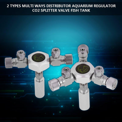 Pssopp Aquarium CO2 Splitter Verteiler 2 Wege 3 Wege CO2 Verteiler Regler Rückschlag Ventil Aluminiu