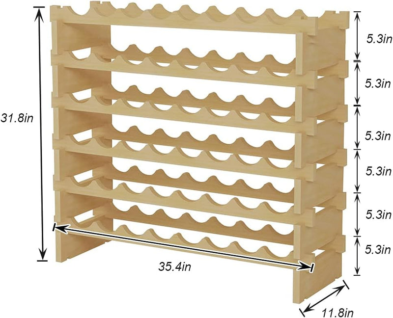 SogesHome Weinregal Stapelbares Weinregal 6-Tier Weinlagerung für 48 Flaschen,Weinständer Flaschenst