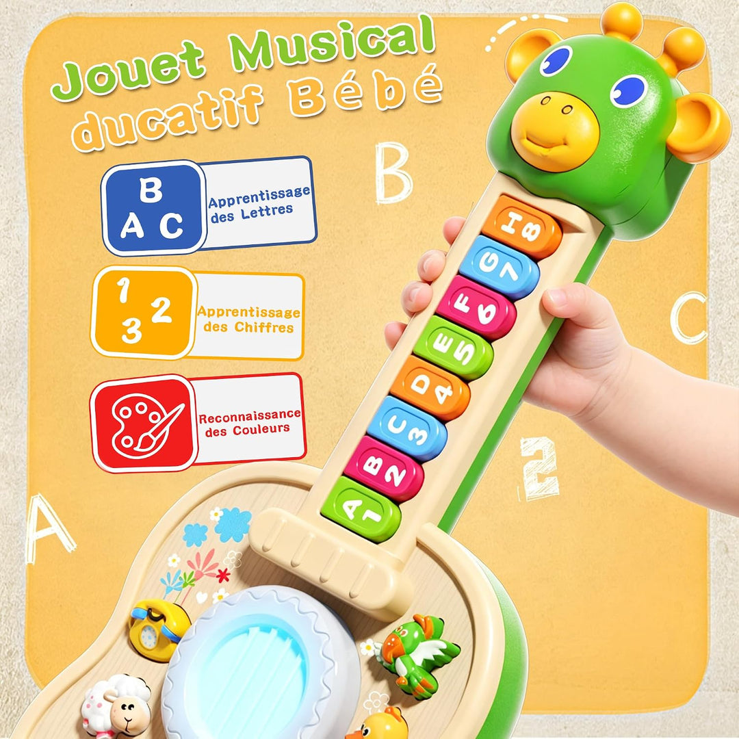 Kinder Gitarre als Spielzeug ab 1 Jahr Junge,Baby Musikspielzeug mit Licht und Sound,Musikinstrument