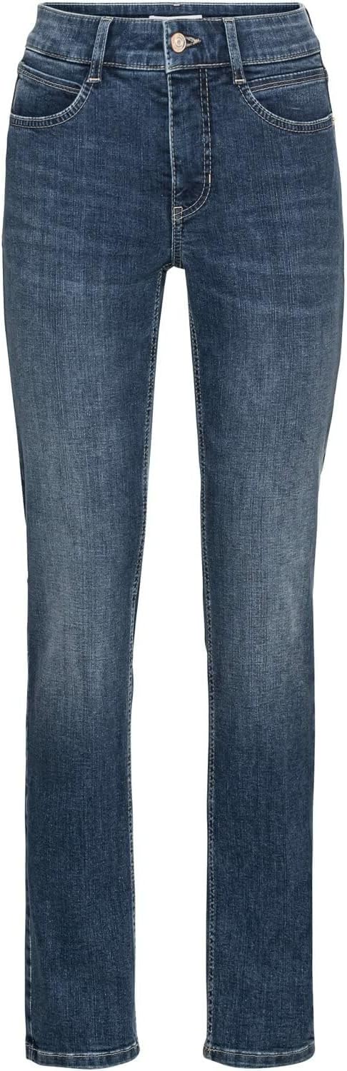 MAC Jeans Damen Jeans Hose Melanie Stretchdenim Grey 34 Mid Blue Used/L32, 34 Mid Blue Used/L32