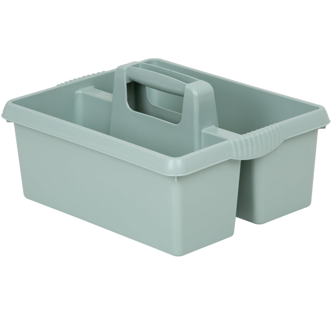 Tragbarer Organizer für Putzmittel 38x32x15 cm Silbergrün Werkzeugträger Gartengerätekorb Schuhputzk