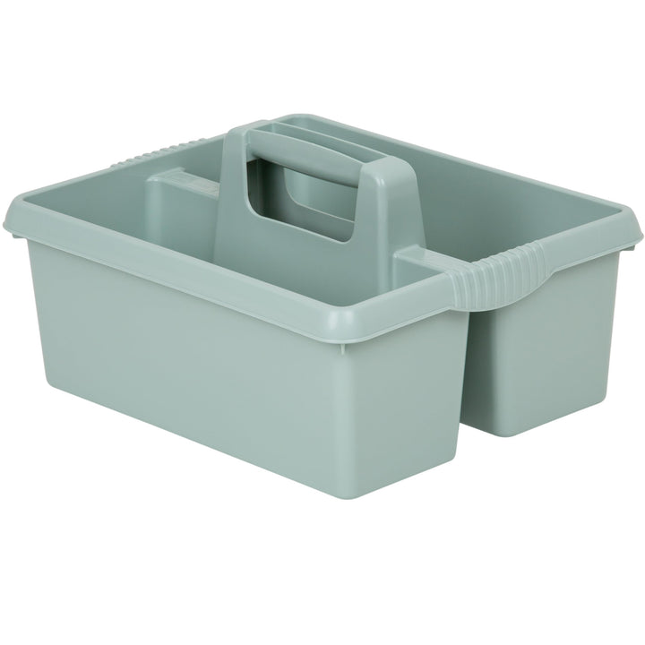 Tragbarer Organizer für Putzmittel 38x32x15 cm Silbergrün Werkzeugträger Gartengerätekorb Schuhputzk