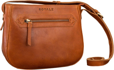 ROYALZ 'Cheyenne' Moderne kleine Umhängetasche Damen Leder Damenhandtaschen Echt-Leder Vintage Schul