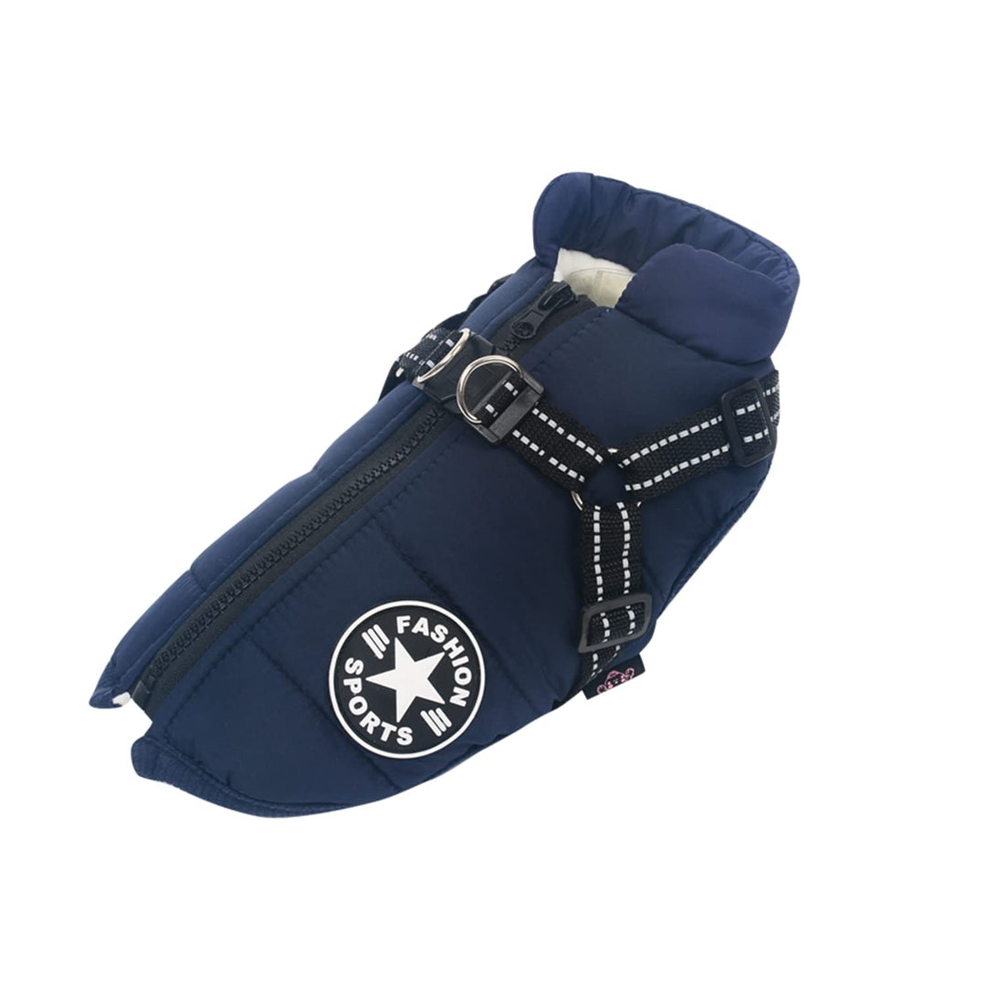 Hundejacke Winterweste Mit Geschirr, Wasserdichter Hundemantel für Kleine Hunde, Maschinenwaschbar,