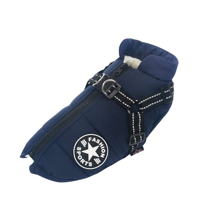Hundejacke Winterweste Mit Geschirr, Wasserdichter Hundemantel für Kleine Hunde, Maschinenwaschbar,
