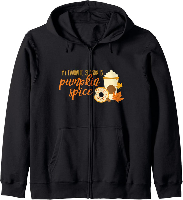 My Favorite Season is Pumpkin Spice Latte Donut Fall Leaves Kapuzenjacke