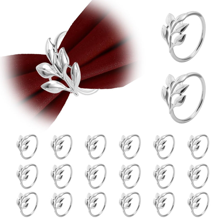 20 Stück Napkin Rings Serviettenringe, Metall Serviettenschnallen, Metall Serviettenschnallen Blätte