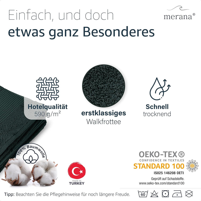 Merana Rome Handtuch Set | saugstark, weich und fusselfrei | Frottier Luxus Qualität | 100% Baumwoll