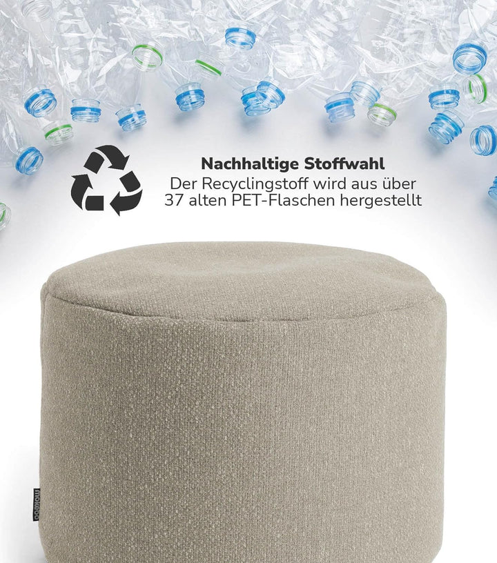 mokebo® Pouf, Hocker o. Sitzhocker 60x40cm 'Der Ruhepouf', Bodenkissen rund & Fusshocker fürs Wohnzi