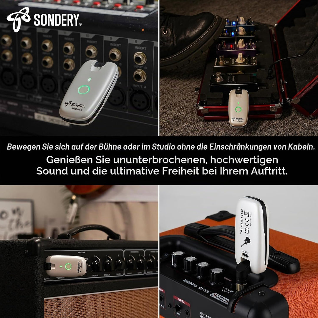 Sondery Drahtloses Gitarren-System: Sender und Empfänger, kompatibel mit mehreren Instrumenten: Gita