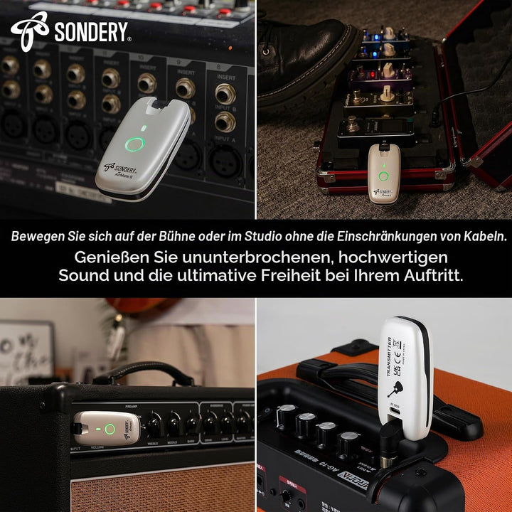 Sondery Drahtloses Gitarren-System: Sender und Empfänger, kompatibel mit mehreren Instrumenten: Gita