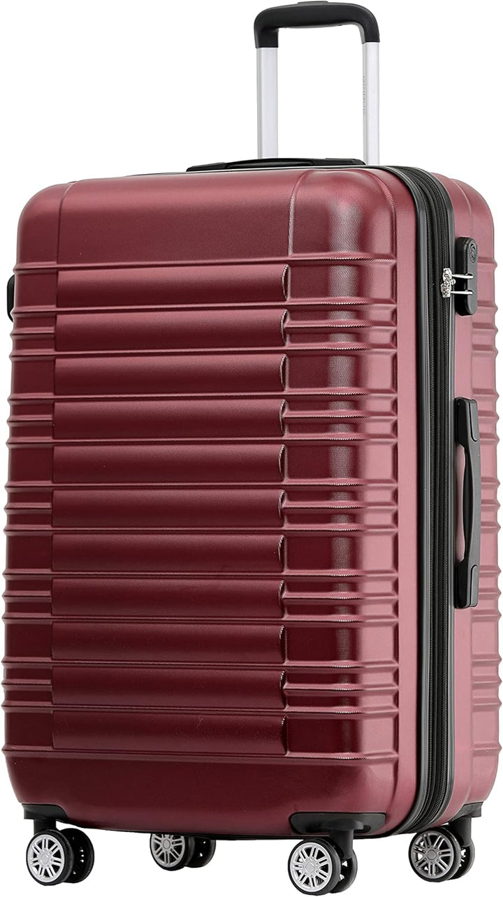 BEIBYE 2088 Zwillingsrollen Reisekoffer Koffer Trolleys Hartschale M-L-XL-Set in 13 Farben (Weinrot,