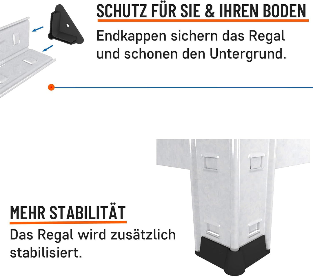 2er-Set 180x60x40 cm Schwerlastregal/Steckregal verzinkt mit 5 MDF-Böden je 175 kg Tragkraft, Metall