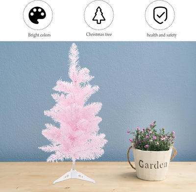 BESPORTBLE Mini Weihnachtsbaum Tannenbaum Rosa Künstlicher Christbaum Klein Miniatur Tanne Tischdeko