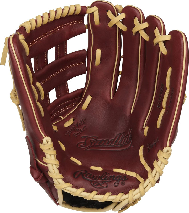 Rawlings Sandlot Baseball-Handschuh-Serie Rechte Hand Wurf Outfield 32,4 cm – Pro H Web – Burgunderr