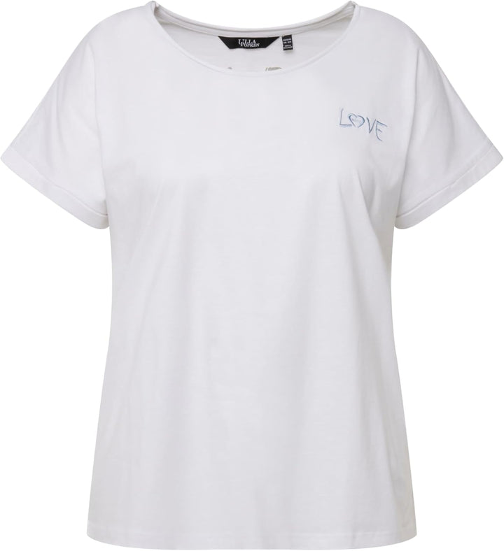 Ulla Popken Damen Loungewear, Oversized, Love Stickerei, Rundhals, Halbarm T-Shirt 50-52 Grosse Grös