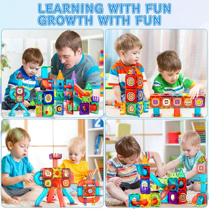 102 Pcs Magnetische Bausteine Spielzeug, Magnetisches Bauspielzeug, Puzzle Baustein Spielzeug, Magne