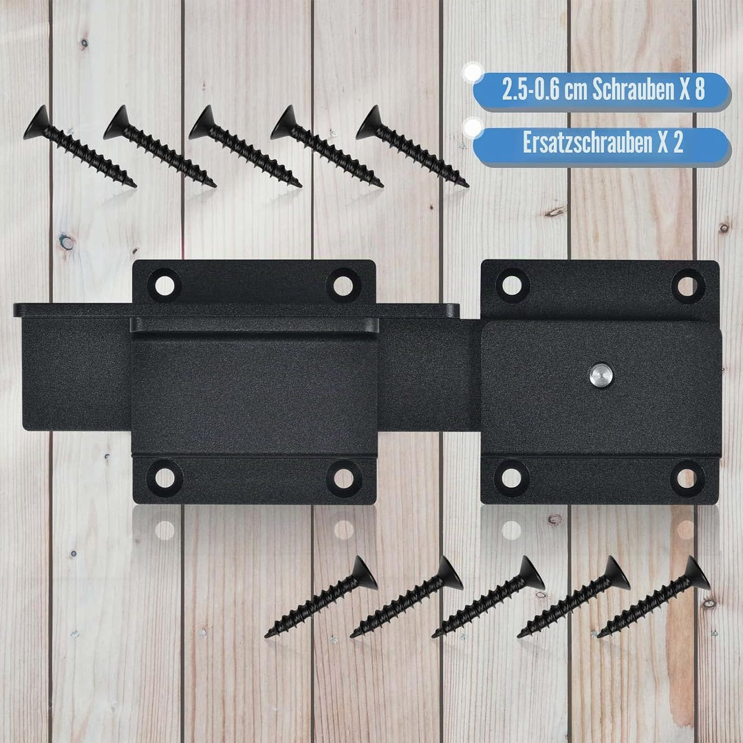 Steinwhale Torriegel, 3.5mm robuster Türriegel aus Aluminiumlegierung für Holzzäune im Freien, Doppe