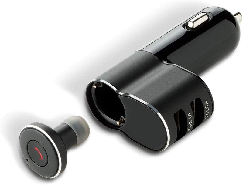 Cartrend 10292 USB-Ladestecker mit Bluetooth Headset, schwarz